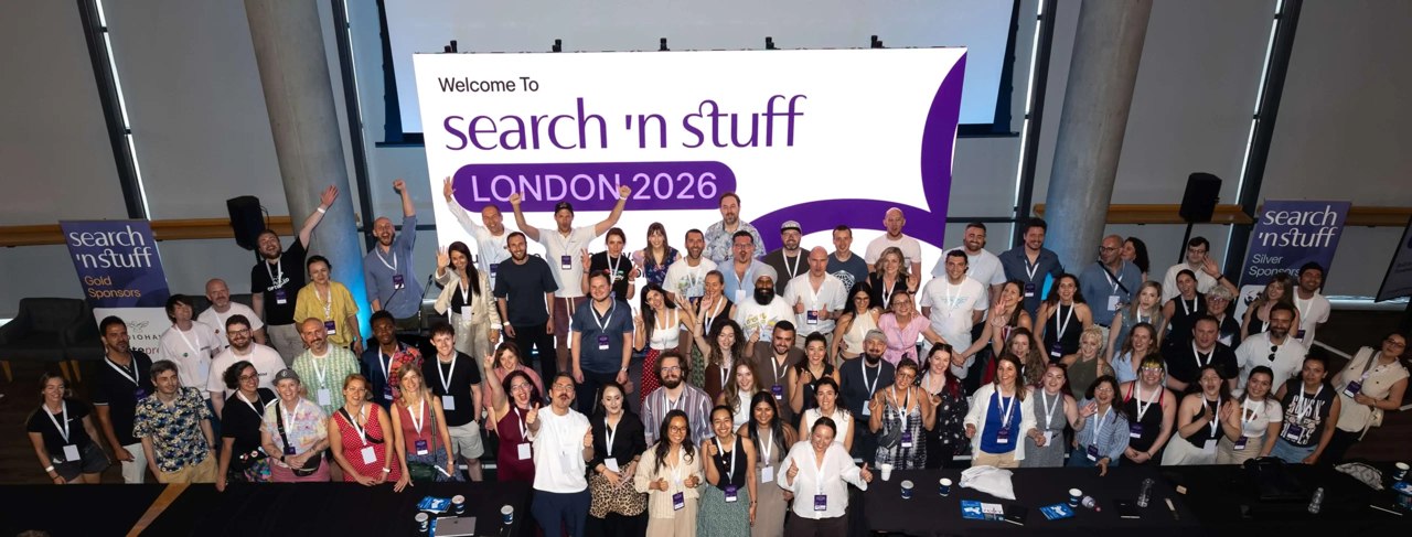 The Search ’n Stuff London 2026 community at Emirates Stadium.